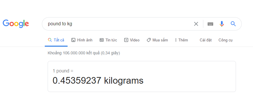 Pound to Kg google